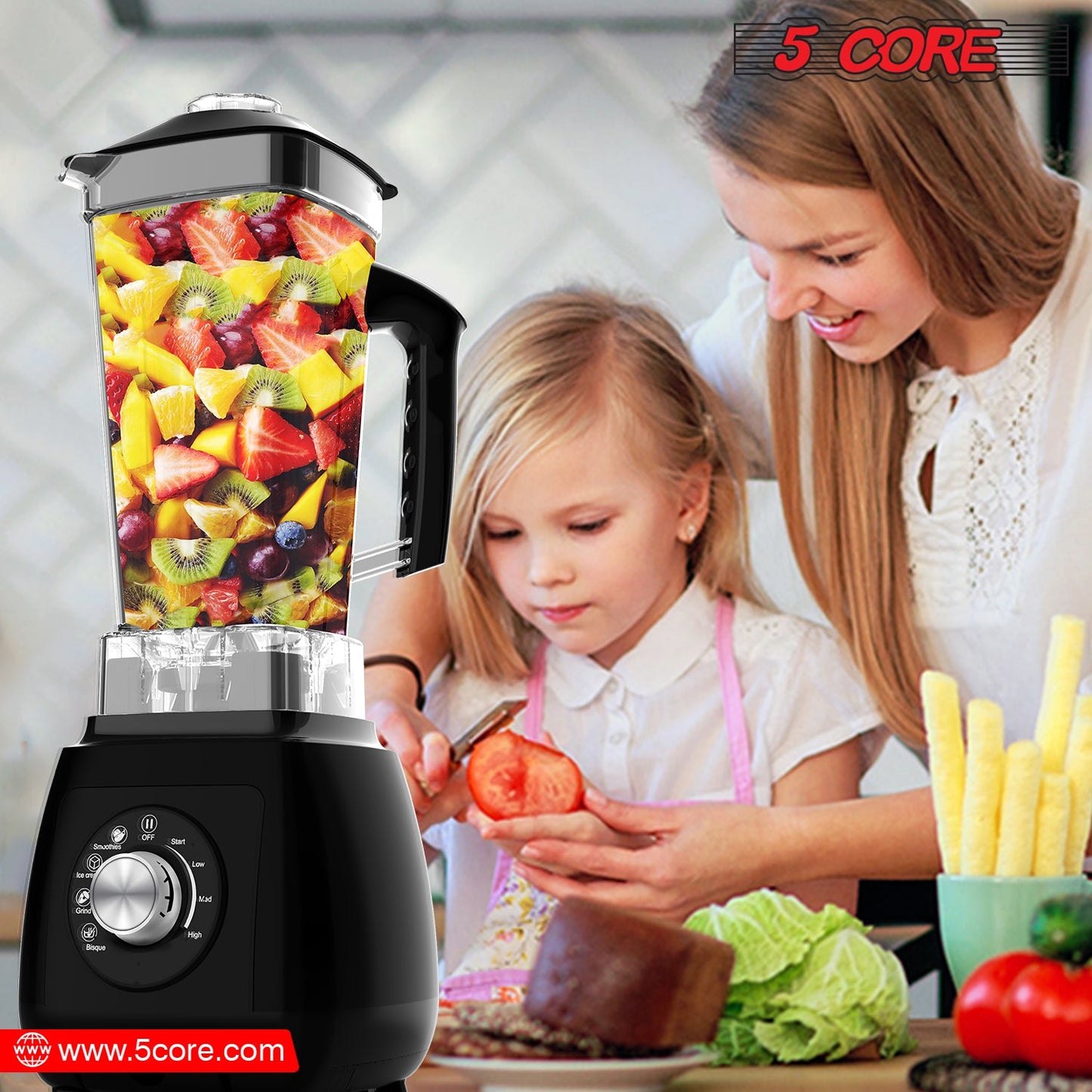 5Core Juicer Blender Machines 2000W Countertop Kitchen Smoothie Maker