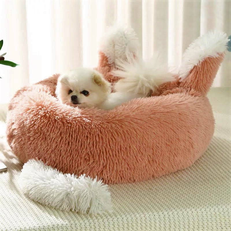 Fast Shipping Plush Pet Bed with Ears & Tail for Cats & Small Dogs